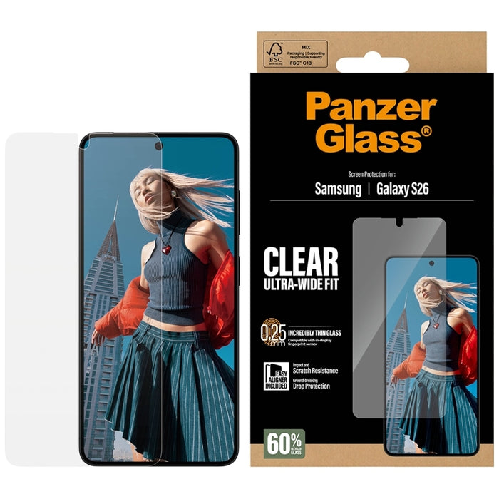 Защитно стъкло PanzerGlass Ultra-Wide Fit EasyAligner за Samsung Galaxy S26