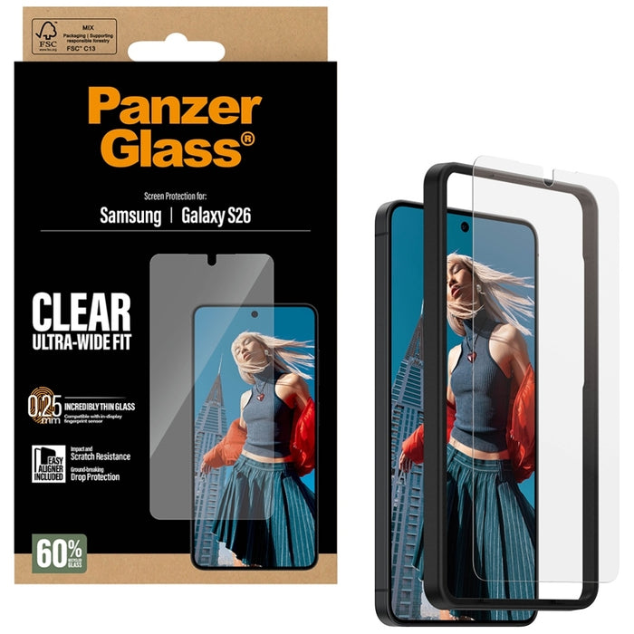 Защитно стъкло PanzerGlass Ultra-Wide Fit EasyAligner за Samsung Galaxy S26