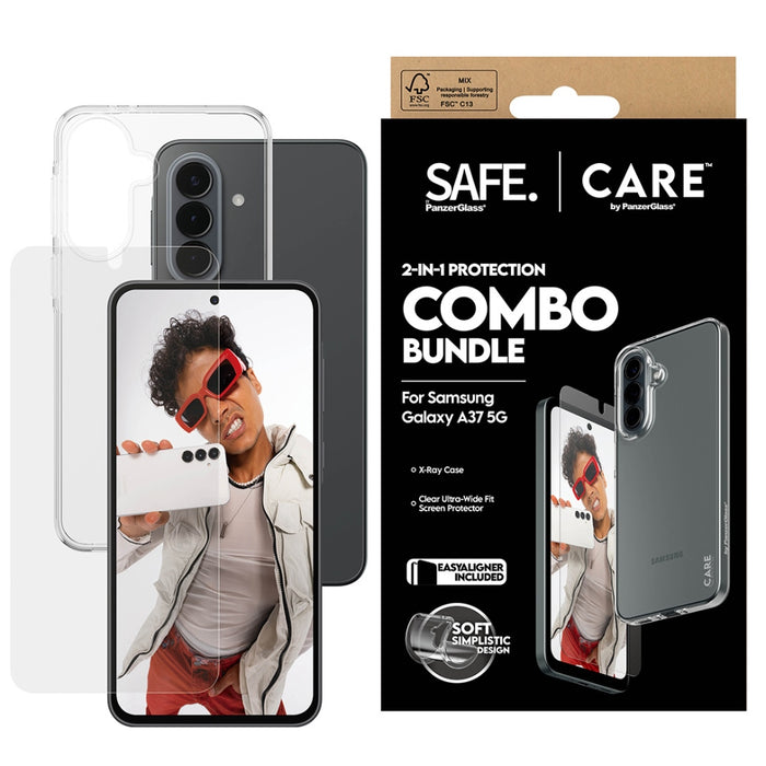 Защитен комплект PanzerGlass CARE by Fashion 2в1 калъф+защитно стъкло за Samsung Galaxy A37, прозрачен