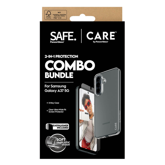 Защитен комплект PanzerGlass CARE by Fashion 2в1 калъф+защитно стъкло за Samsung Galaxy A37, прозрачен
