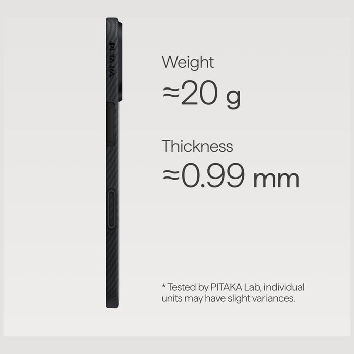 Калъф PITAKA Ultra-Slim MagSafe за iPhone 17, черно-сив