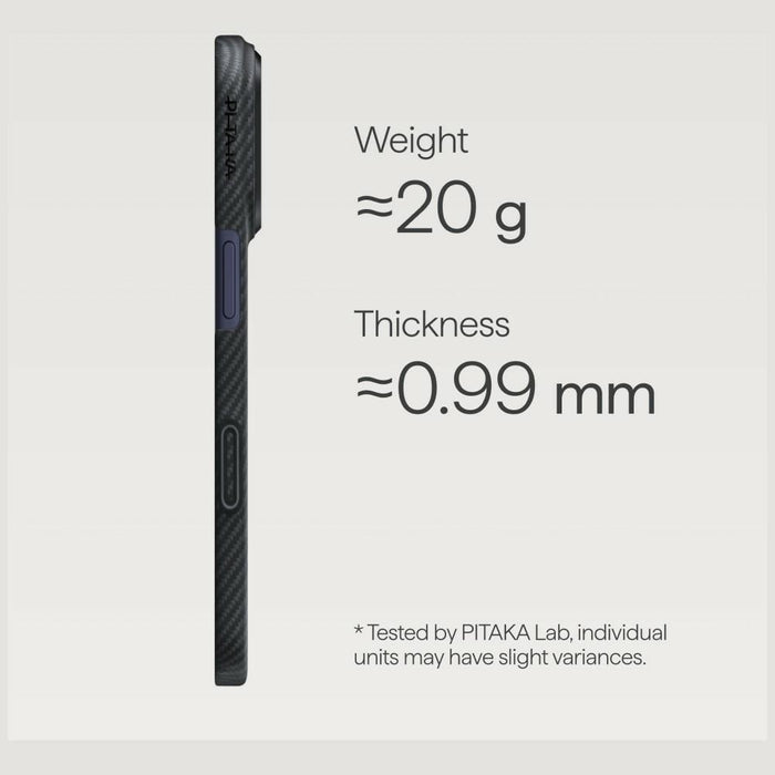 Калъф PITAKA Ultra-Slim MagSafe за iPhone 17 Pro Max, черно-сив