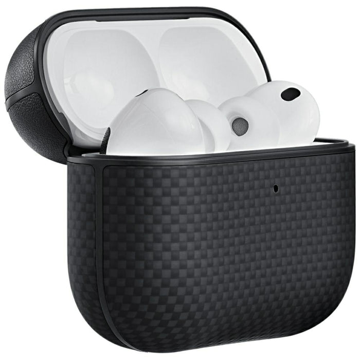 Калъф PITAKA Aramid Fiber за AirPods Pro 3, черно-сив