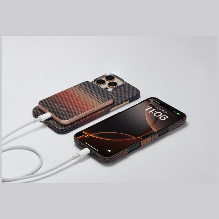 Powerbank PITAKA Aramid Fiber 5000 M0 Qi2 MagSafe, sunset
