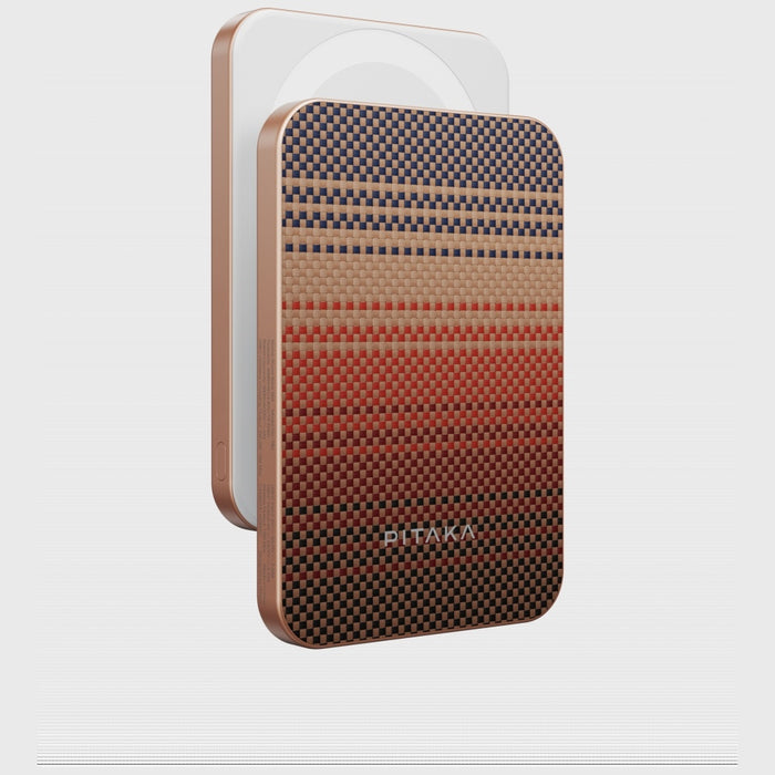 Powerbank PITAKA Aramid Fiber 5000 M0 Qi2 MagSafe, sunset