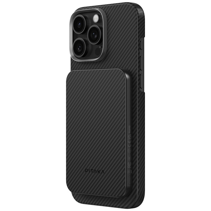 Powerbank PITAKA Aramid Fiber M0 Qi2 MagSafe, черно-сив