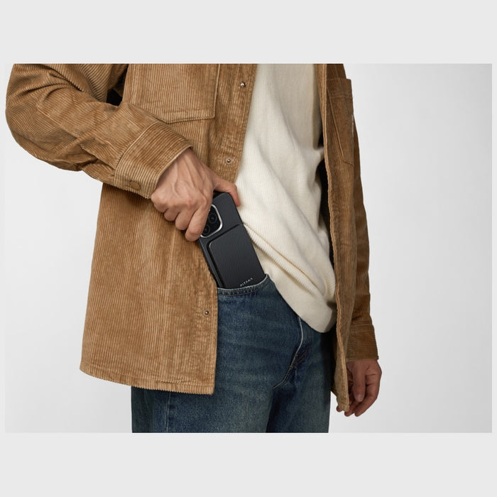 Powerbank PITAKA Aramid Fiber M0 Qi2 MagSafe, черно-сив