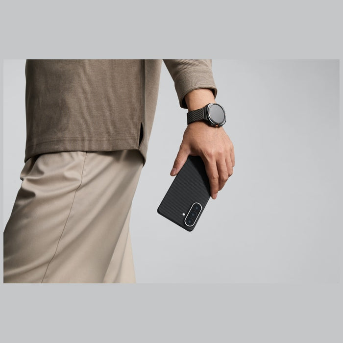 Калъф PITAKA Edge Case MagSafe за Galaxy S26+, черно-сив