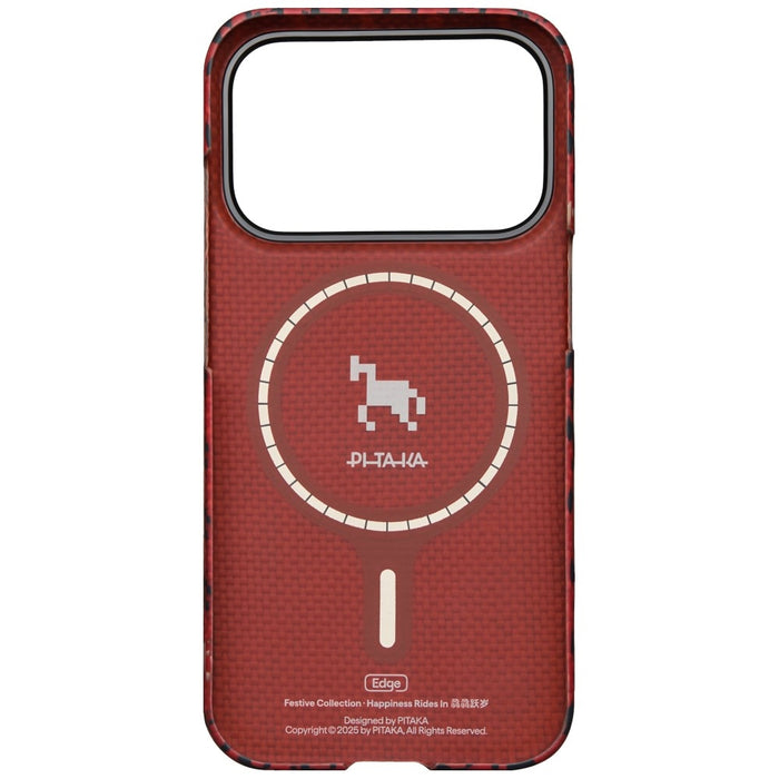 Калъф PITAKA Edge Case Happiness Rides In за iPhone 17 Pro, cinnabar steed