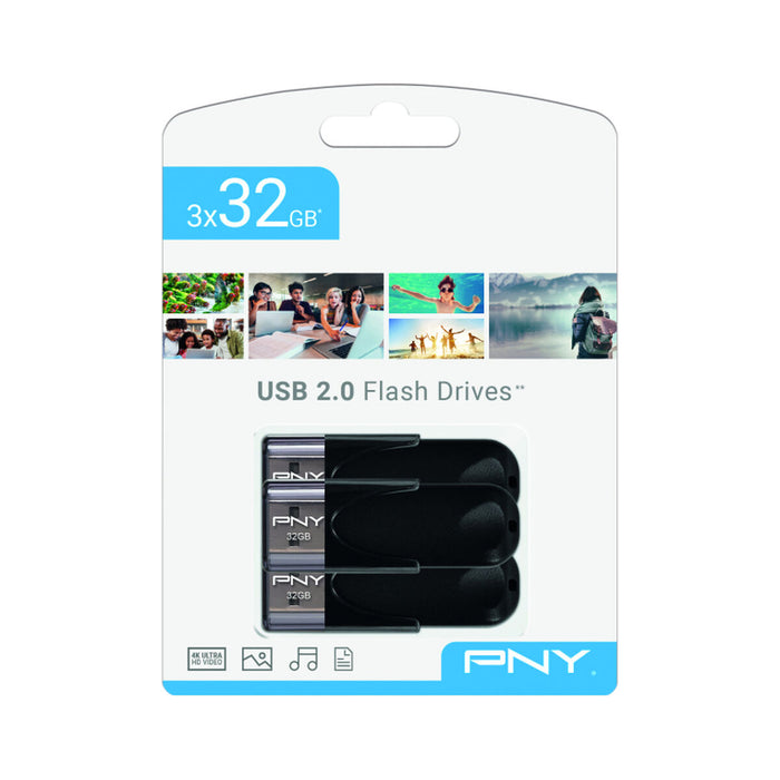 USB стик PNY Attaché 4 Черен 32 GB (3 броя)