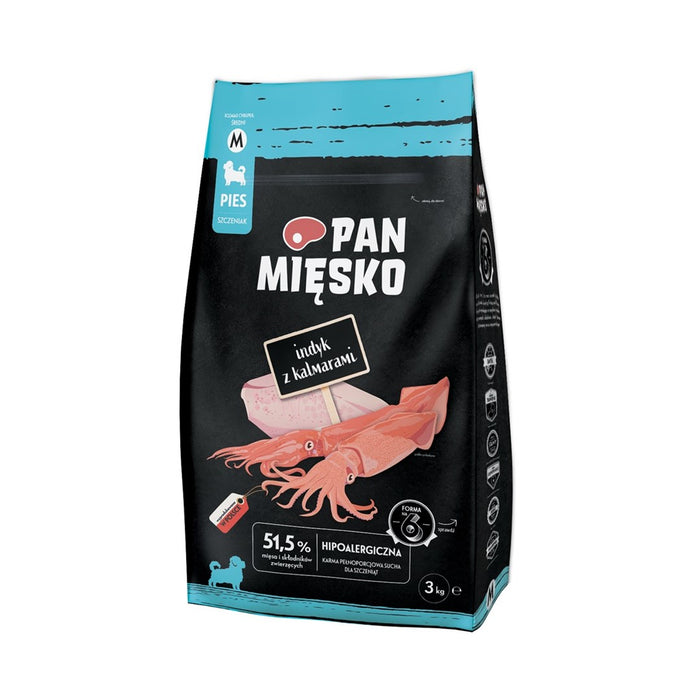 PAN MIĘSKO Puppy Turkey with calmari M - суха храна за кучета - 3кг
