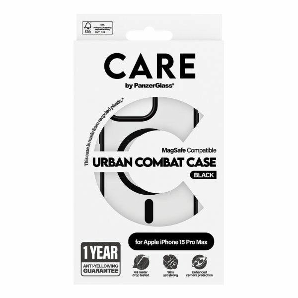 CARE by PanzerGlass Urban Combat Case MagSafe за iPhone 15 Pro Max - черен