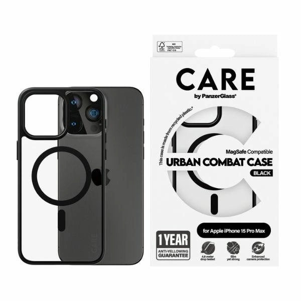 CARE by PanzerGlass Urban Combat Case MagSafe за iPhone 15 Pro Max - черен