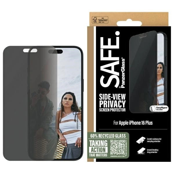 SAFE от PanzerGlass iPhone 16 Plus 6.7" Privacy Screen Protector Ultra-Wide Fit SAFEP95877