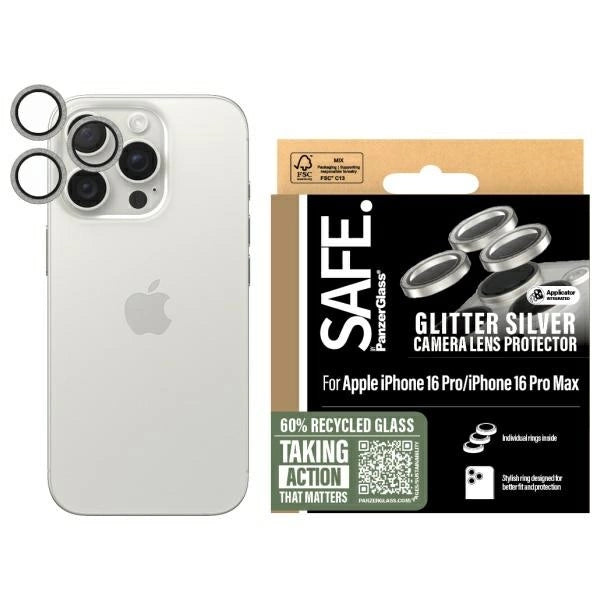 SAFE от PanzerGlass iPhone 16 Pro 6.3" / 16 Pro Max 6.9" Протектор за обектив сребрист/блестящ сребрист SAFE95893