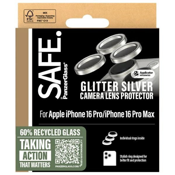 SAFE от PanzerGlass iPhone 16 Pro 6.3" / 16 Pro Max 6.9" Протектор за обектив сребрист/блестящ сребрист SAFE95893