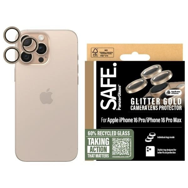 SAFE от PanzerGlass iPhone 16 Pro 6.3" / 16 Pro Max 6.9" Протектор за обектив златен/бляскав златен SAFE95895