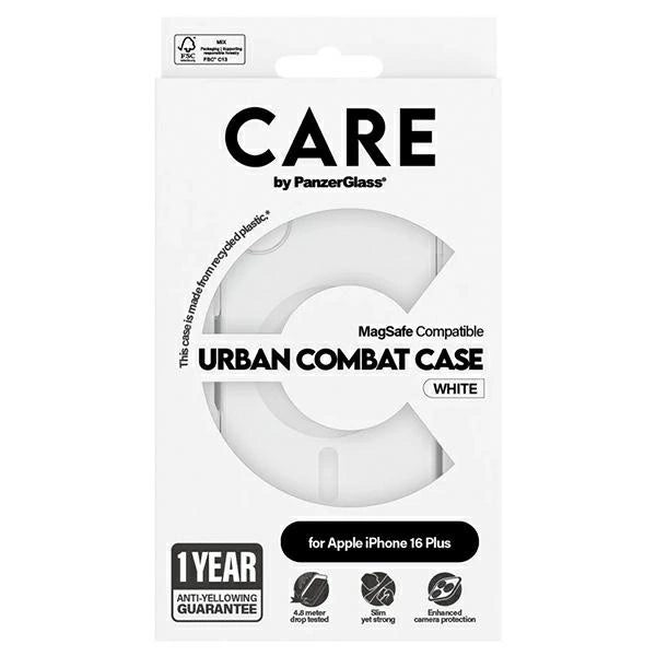 Флагмански калъф CARE by PanzerGlass iPhone 16 Plus 6.7" бял/бял MagSafe 1339