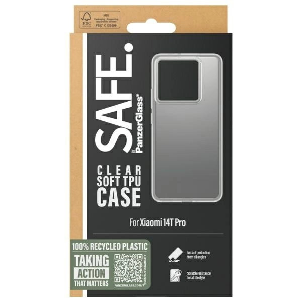 Калъф SAFE by PanzerGlass за Xiaomi 14T Pro - прозрачен