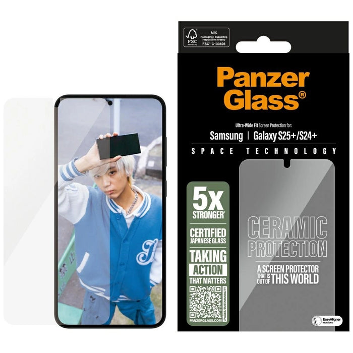 PanzerGlass Ultra-Wide Fit керамично стъкло за Samsung Galaxy S25+ - прозрачно