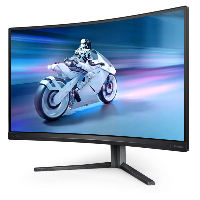Philips Evnia 27M2C5500W, 27" Curved 1000R, Fast VA, WLED, 2560x1440@240Hz, 1ms GtG, 0.5ms MPRT, 400cd m/2, 3000:1, Mega Infinity DCR, Adaptive Sync, FlickerFree, LowBlue Mode, Tilt, Регулиране на височината, завъртане, 2xHDMI, 2xDP, USB хъб