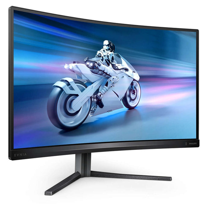 Philips Evnia 27M2C5500W, 27" Curved 1000R, Fast VA, WLED, 2560x1440@240Hz, 1ms GtG, 0.5ms MPRT, 400cd m/2, 3000:1, Mega Infinity DCR, Adaptive Sync, FlickerFree, LowBlue Mode, Tilt, Регулиране на височината, завъртане, 2xHDMI, 2xDP, USB хъб