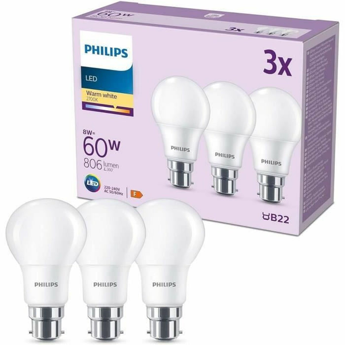 LED крушка Philips 60 W матов Топло Бяло F 8 W 60 W B22 3 броя (2700 K)