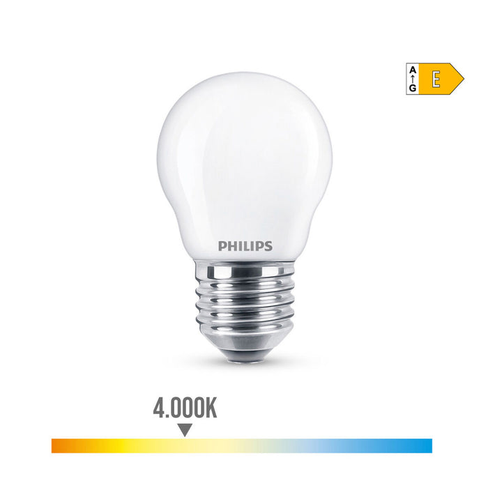 LED крушка Philips Сферичен E 6,5 W E27 806 lm 4,5 x 7,8 cm (4000 K)
