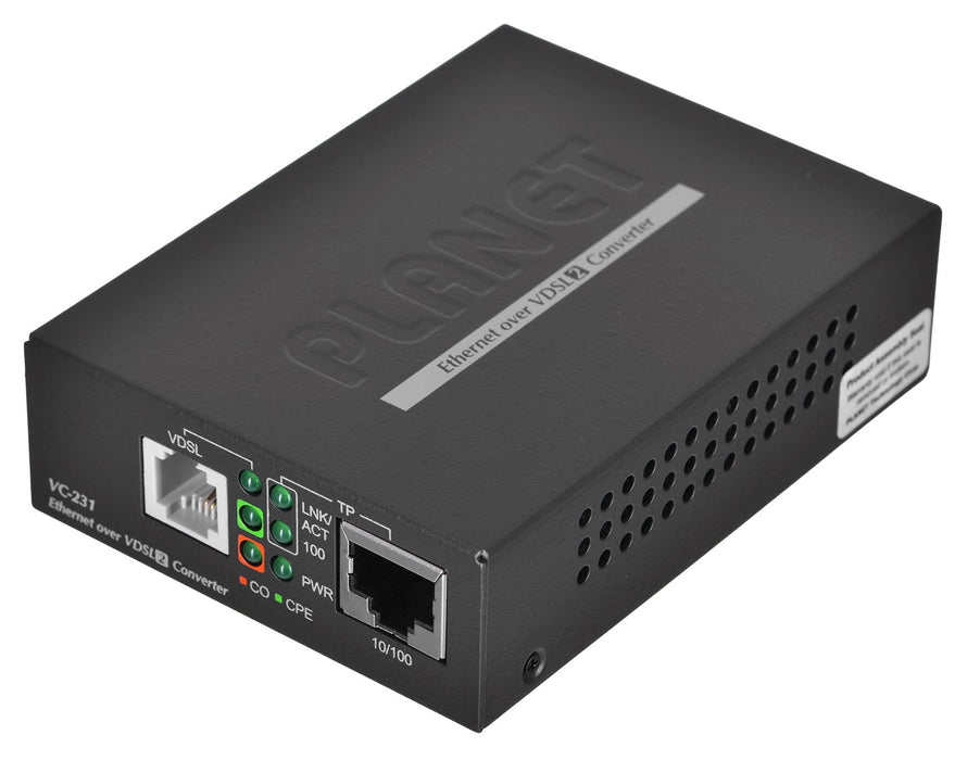 PLANET VC-231 мрежов медиен конвертор 100 Mbit/s черен