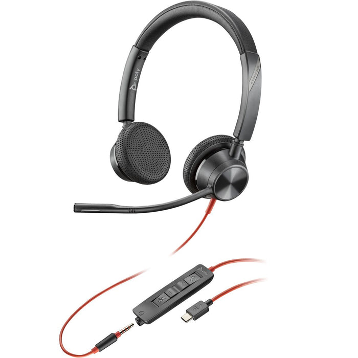 Слушалки с микрофон Poly Blackwire 3325 Черен