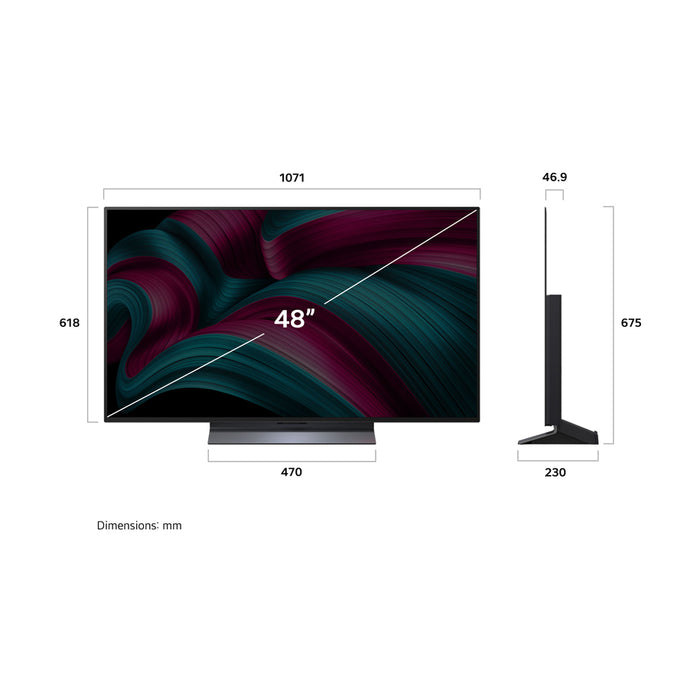 LG OLED телевизор OLED48C51LA, 122 cm, 4K, AI, Smart, черен EU