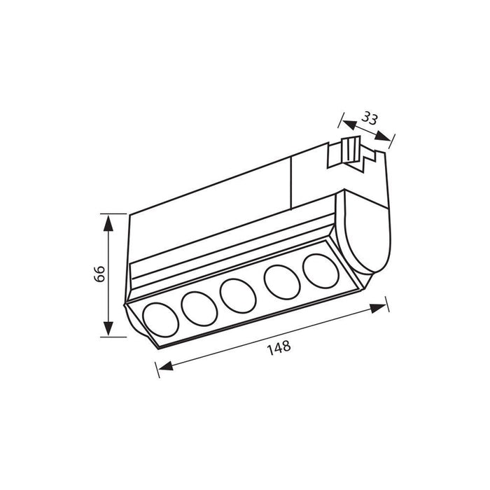 LED ЛИНЕЙНО ТЯЛО 12W 4000K 750LM ЗА РЕЛСОВ МОНТАЖ ЧЕРНО VIVALUX CORN