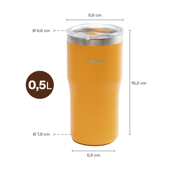 КЪМПИНГ ТЕРМО ЧАША FISKARS 0.5 ОРАНЖЕВА FISKARS On-the-go