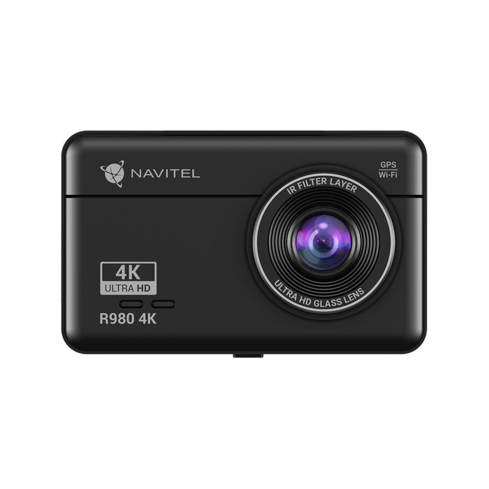 Navitel Dashcam с Wi-Fi, GPS-информатор и цифров скоростомер R980 4K IPS дисплей 3''; 854x480; Сензорни карти, включени GPS (сателит)