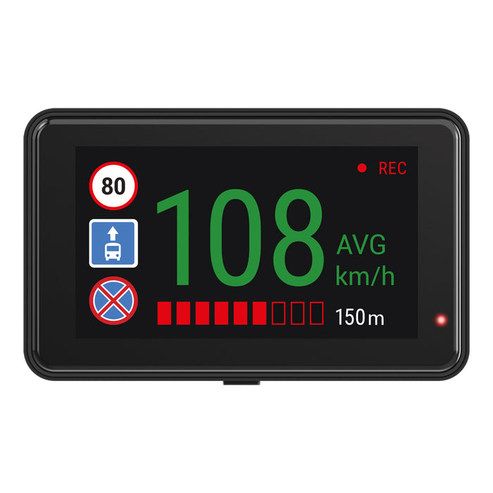 Navitel Dashcam с Wi-Fi, GPS-информатор и цифров скоростомер R980 4K IPS дисплей 3''; 854x480; Сензорни карти, включени GPS (сателит)
