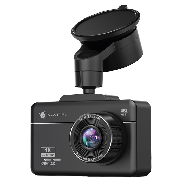 Navitel Dashcam с Wi-Fi, GPS-информатор и цифров скоростомер R980 4K IPS дисплей 3''; 854x480; Сензорни карти, включени GPS (сателит)