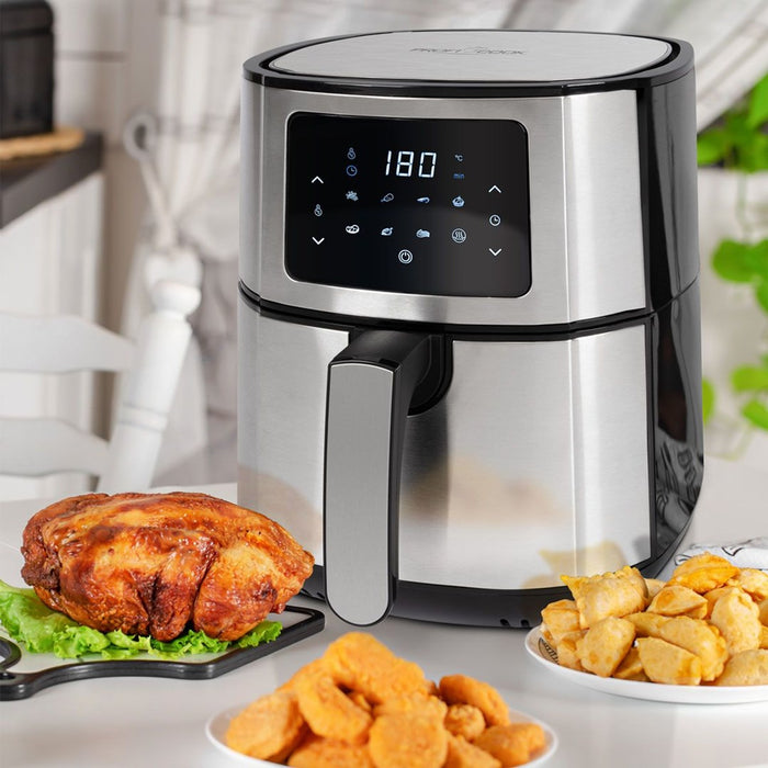 ProfiCook PC-FR 1239 H Single 5,5 L Самостоятелен фритюрник с горещ въздух Черен, Неръждаема стомана