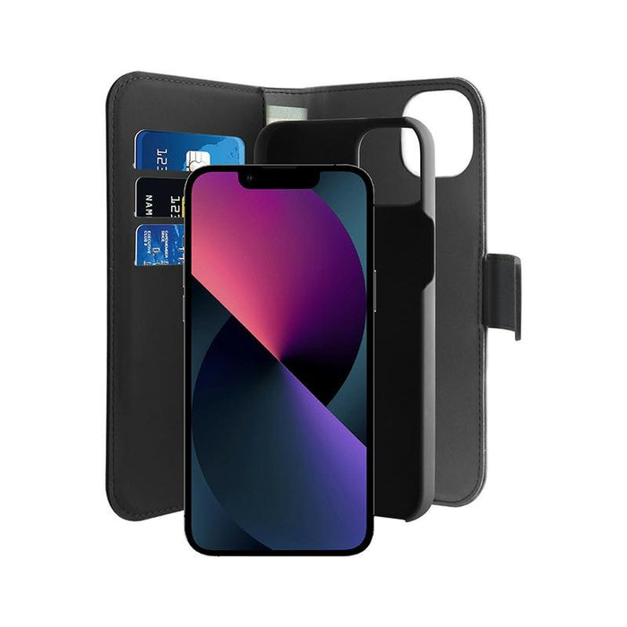 Калъф тип портфейл Puro Wallet Detachable 2в1 за iPhone 14 Plus/15 Plus 6,7", черен