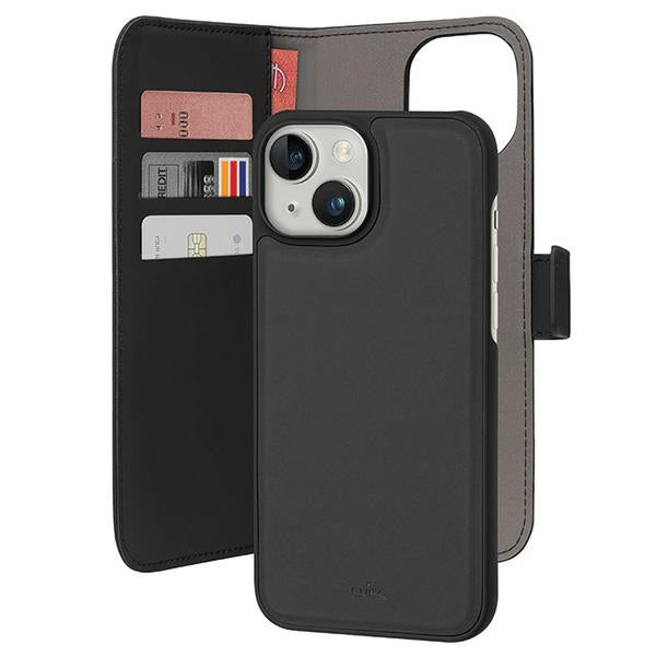 Калъф тип портфейл Puro Wallet Detachable 2в1 за iPhone 15 Plus / 14 Plus 6.7", черен
