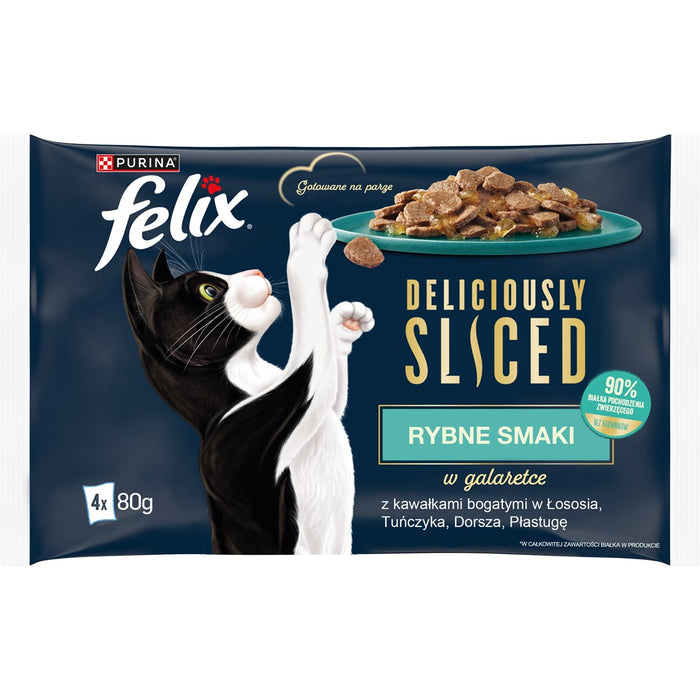 FELIX Delicious Sliced Fish - мокра котешка храна - 4x 80гр