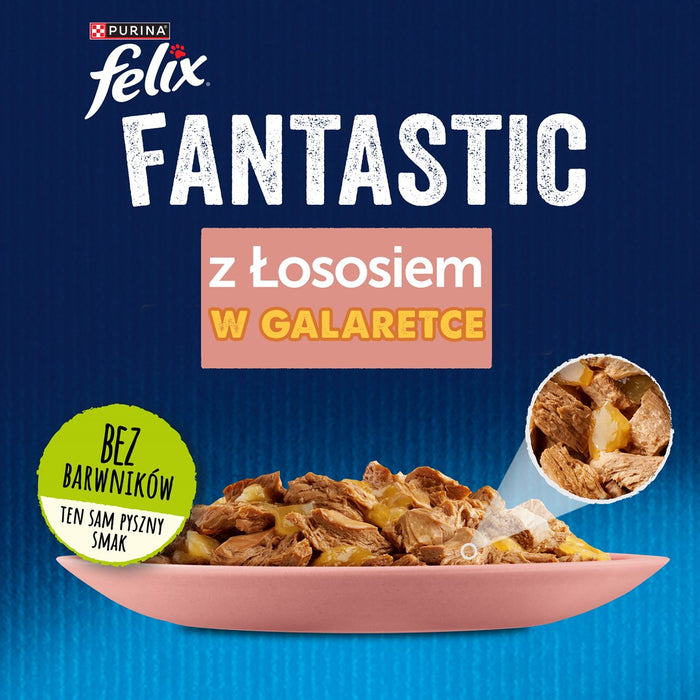 FELIX Fantastic със сьомга в желе - мокра храна за котки - 85гр