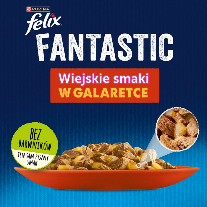 Felix Fantastic в желе Телешко с Пиле 340 гр. (4 х 85 гр.)
