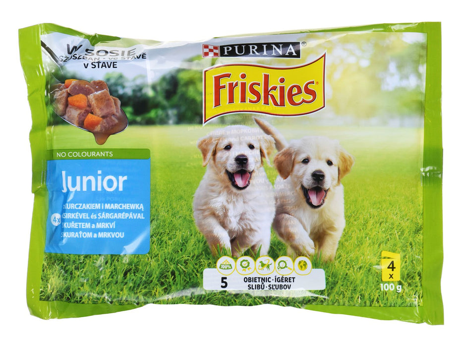 PURINA Friskies Junior with chicken and carrot - wet dog food - 4x100g