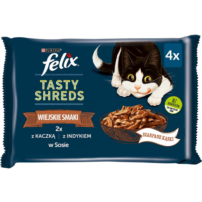 FELIX Tasty Shreds с патешко и пуешко - 4х 80гр