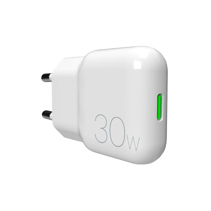 GaN Puro SLIMPRO 30W USB-C стенно зарядно устройство - бяло