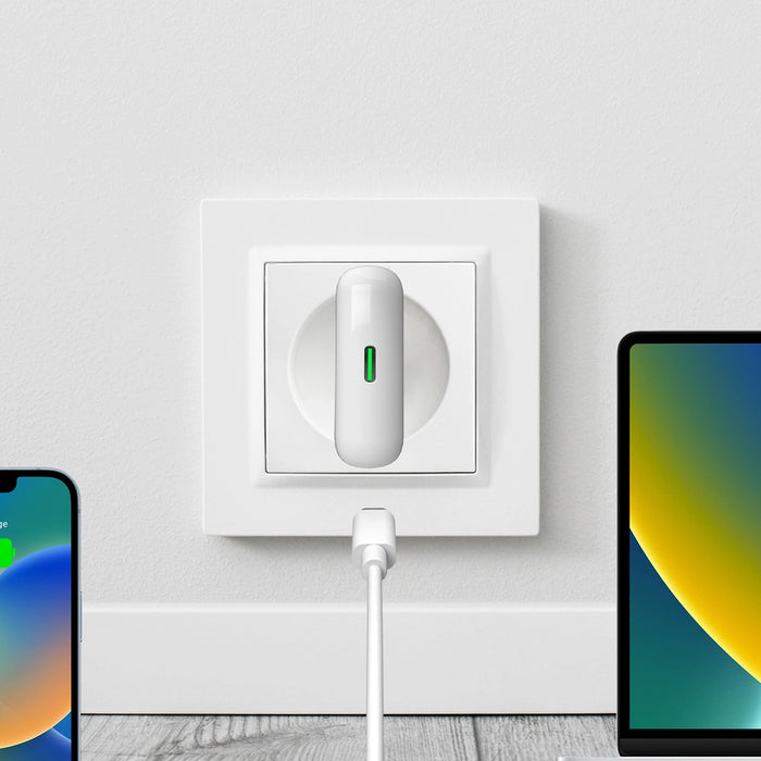 GaN Puro SLIMPRO 30W USB-C стенно зарядно устройство - бяло