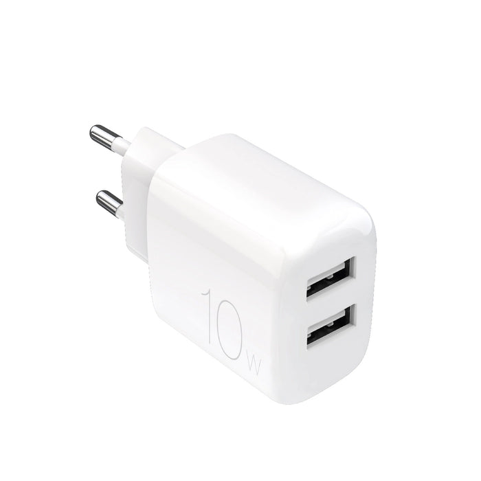 Puro PROLITE 10W 2x USB-A стенно зарядно - бяло