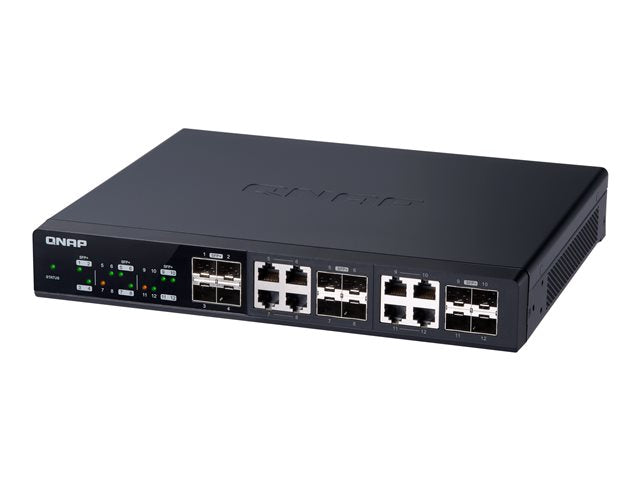 QNAP QSW-M1208-8C Управляван комутатор 12 порта на 10GbE порт скорост 4 порта SFP+ 8 порта SFP+/ NBASE-T