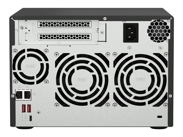 QNAP 6-bay NAS AMD Ryzen Embedded V1500B 2.2GHz 8GB 6xSATA 6Gb/s гнезда 2xM.2 NVMe PCIe Gen3 SSD слота 2x2.5GbE LAN по избор 10GbE