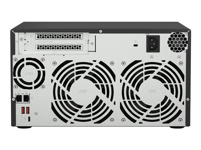 QNAP 8-bay NAS AMD Ryzen Embedded V1500B 2.2GHz 8GB 8xSATA 6Gb/s гнезда 2xM.2 NVMe PCIe Gen3 SSD слота 2x2.5GbE LAN по избор 10GbE